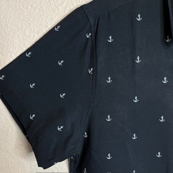 Cactus Man New Navy Anchor Shirt Short Sleeve Wrinkle Free Size Small - Picture 4 of 8